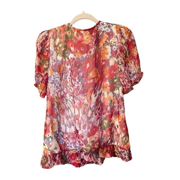 Xara by Georgetown Pullover-Puffy Sleeves-Sheer-Lined-.Size Large - Picture 5 of 9